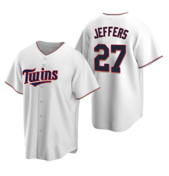 Minnesota Twins #27 Ryan Jeffers White KLUNKIM Cool Base Stitched Jersey