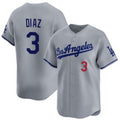 Los Angeles Dodgers #3 Edwin D¨ªaz Grey KLUNKIM Cool Base Stitched Jersey