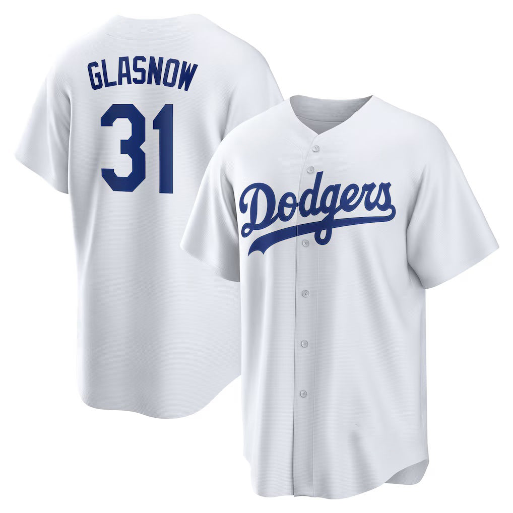 Los Angeles Dodgers #31 Tyler Glasnow White KLUNKIM Home Replica Jersey