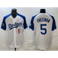 Los Angeles Dodgers #5 Freddie Freeman Number White Blue KLUNKIM Fashion Stitched Cool Base Limited Jerseys