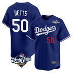 Los Angeles Dodgers #50 Mookie Betts Player Royal KLUNKIM World Series Limited Home Stitched Jerseys
