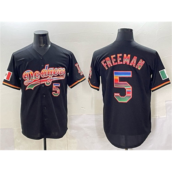 Los Angeles Dodgers #5 Freddie Freeman Black KLUNKIM Mexico Cool Base Stitched Jersey
