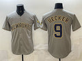 Milwaukee Brewers #9 Bob Uecker Grey KLUNKIM Home Limited Stitched Jersey