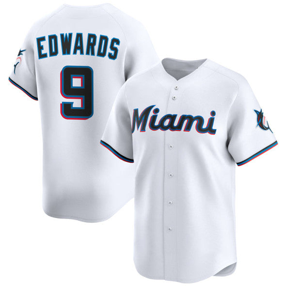 Miami Marlins #9 Xavier Edwards White KLUNKIM 2024 Home Limited Stitched Jersey