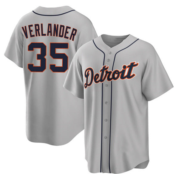 Detroit Tigers #35 Justin Verlander Gray KLUNKIM 2026 Road Stitched Jersey
