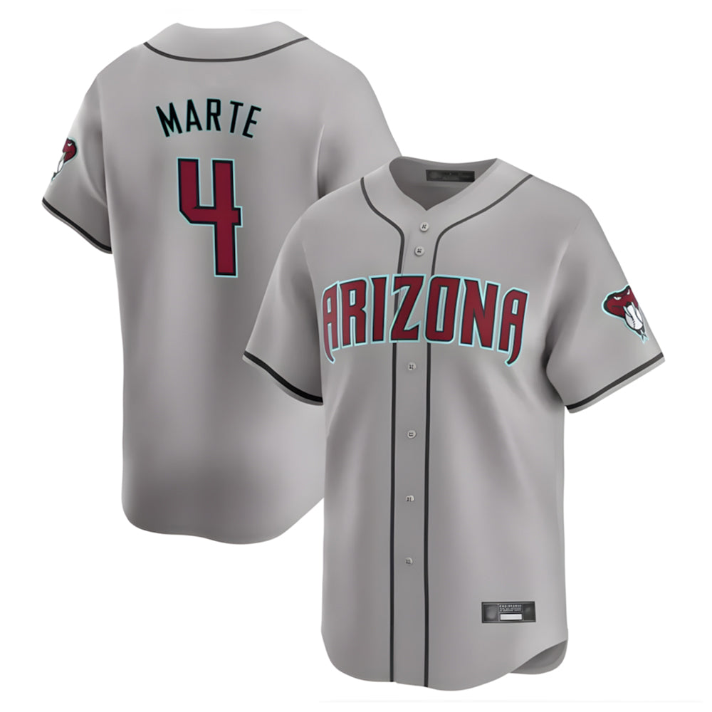 Arizona Diamondbacks #4 Ketel Marte Player Gray KLUNKIM Road Limited Home Game Stitched Jerseys