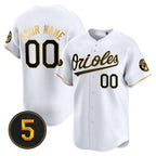 Custom Baltimore Orioles Robinson Patch Vapor Premier Limited Jersey ¨C White Gold KLUNKIM