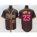 San Diego Padres #23 Fernando Tatis Jr Number Brown KLUNKIM NEW 2023 City Connect Cool Base Stitched Jersey