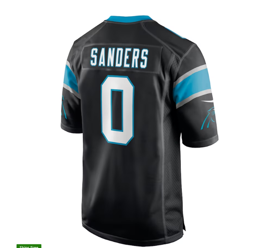C.Panthers #0 Miles Sanders Game Player Jersey - Black Stitched American Football Jerseys