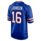 B.Bills #16 Xavier Johnson Royal KLUNKIM Game Jersey