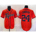Detroit Tigers #24 Miguel Cabrera Orange KLUNKIM With Patch Cool Base Stitched Jersey