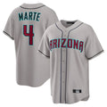 Arizona Diamondbacks #4 Ketel Marte Player Gray KLUNKIM Road Home Game Stitched Jerseys