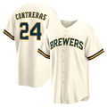 Milwaukee Brewers #24 William Contreras Cream KLUNKIM Home Replica Jersey