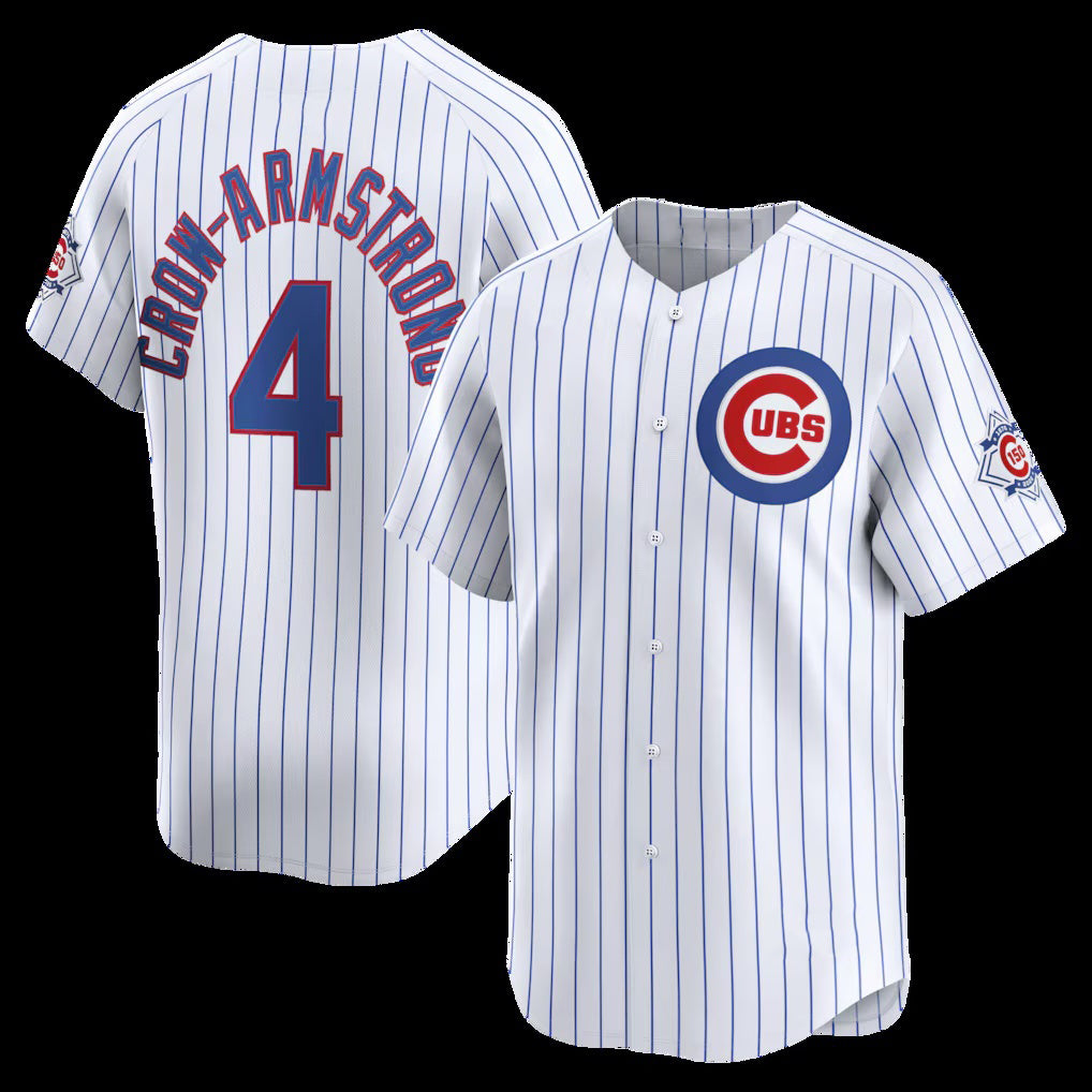 Chicago Cubs #4 Pete Crow-Armstrong White KLUNKIM 150th Anniversary Limited Jersey