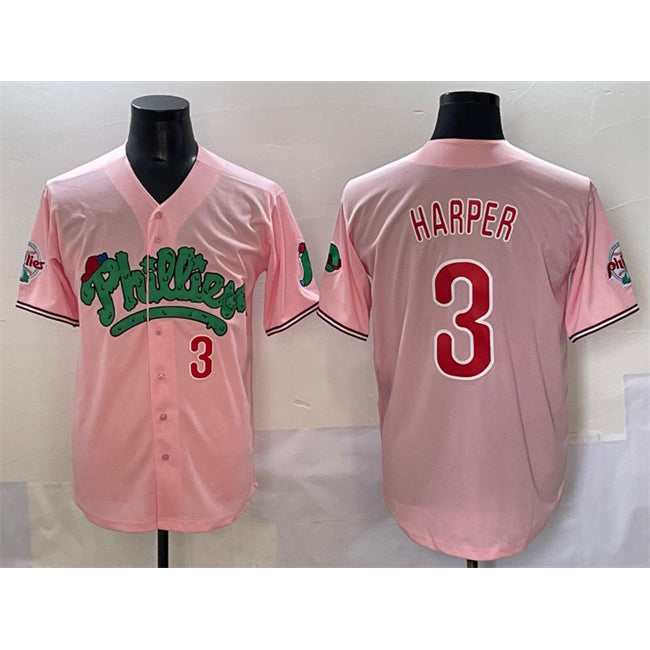 Philadelphia Phillies #3 Bryce Harper Pink KLUNKIM Phanatic Limited Stitched Jersey