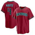 Arizona Diamondbacks #4 Ketel Marte Red KLUNKIM Alternate 2 Replica Jersey