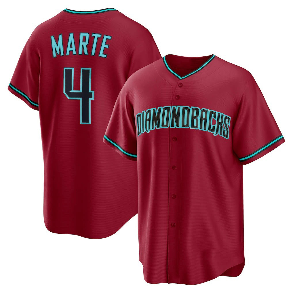 Arizona Diamondbacks #4 Ketel Marte Red KLUNKIM Alternate 2 Replica Jersey