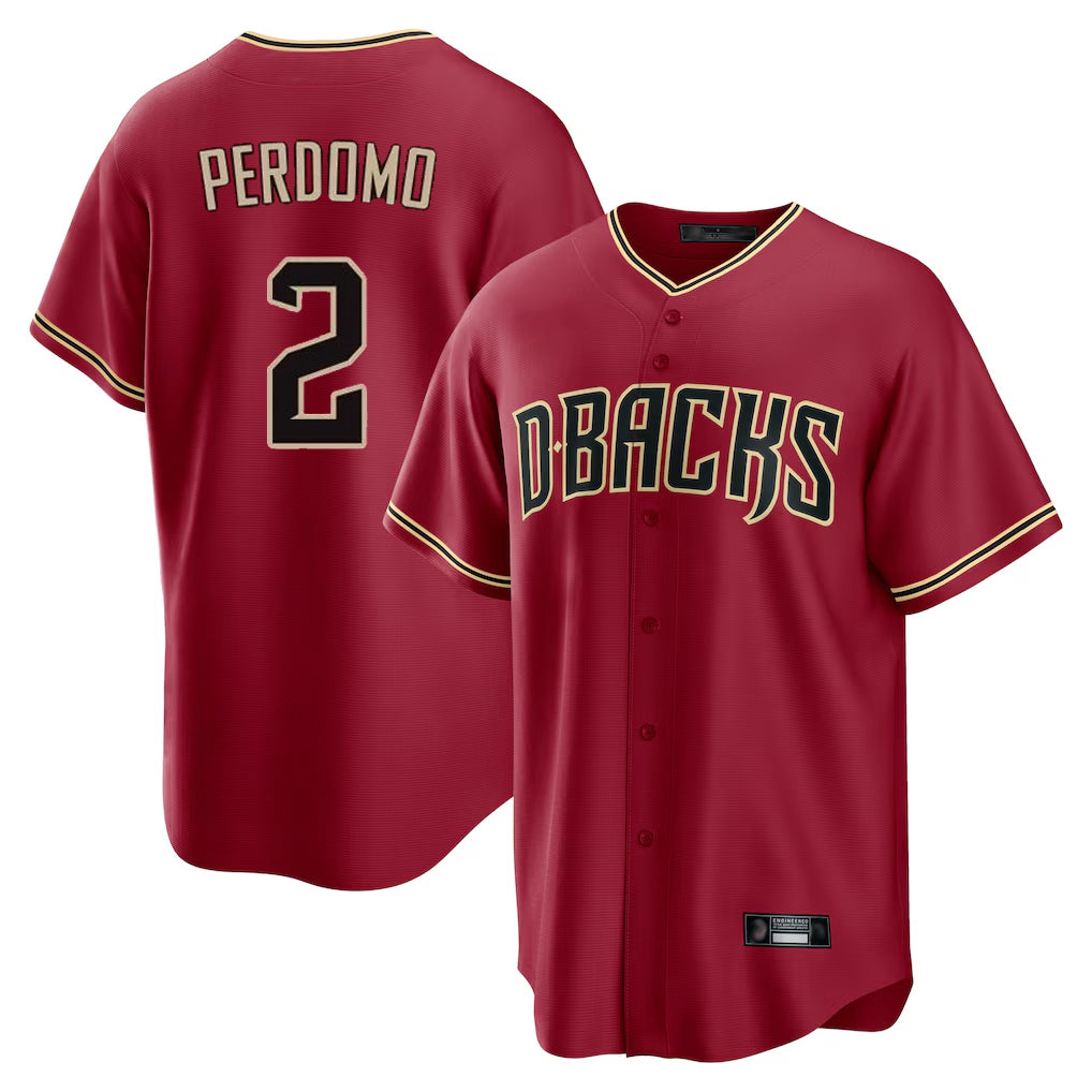Arizona Diamondbacks #2 Geraldo Perdomo Player Red KLUNKIM Home Game Stitched Jerseys