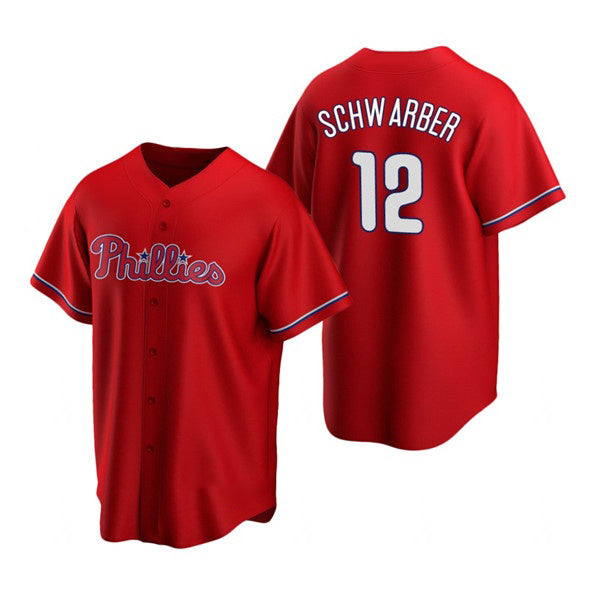 Philadelphia Phillies #12 Kyle Schwarber Red KLUNKIM Cool Base Stitched Jersey