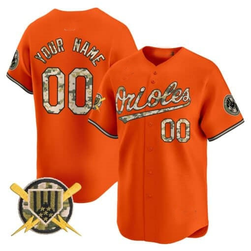 Custom Baltimore Orioles Armed Forces Day Vapor Premier Limited Jersey - Orange KLUNKIM