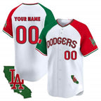 Custom Los Angeles Dodgers Mexico California Patch Vapor Premier Limited Jersey V3 ¨C White 2 KLUNKIM