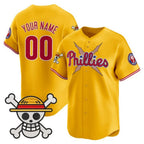 Custom Philadelphia Phillies x One Piece Gold KLUNKIM Vapor Premier Limited Jersey - Stitched