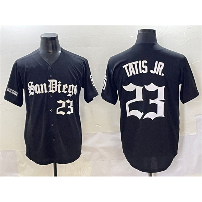San Diego Padres #23 Fernando Tatis Jr. Black KLUNKIM Gothic Edition Vapor Limited Stitched Jersey