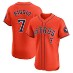 Houston Astros #7 Craig Biggio Player Orange KLUNKIM Home Limited Elite Stitched Jerseys