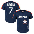 Houston Astros #7 Craig Biggio Player Navy KLUNKIM Mitchell & Ness Cooperstown Mesh Limited Stitched Jerseys