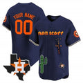 Custom Houston Astros Cactus Jack Patch Vapor Premier Limited Jersey V9 - Navy KLUNKIM