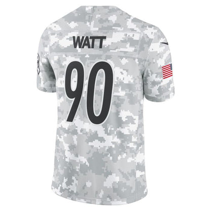 P.Steelers #90 T.J. Watt Vapor F.U.S.E. Limited Arctic Camo Salute to Service Stitched American Football Jerseys