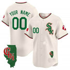 Custom Chicago White Sox Mexico Vapor Premier Limited Jersey ¨C Illinois Patch ¨C Cream KLUNKIM