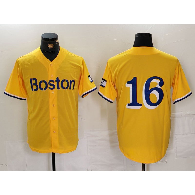 Boston Red Sox #16 Jarren Duran Gold KLUNKIM City Connect Stitched Jersey