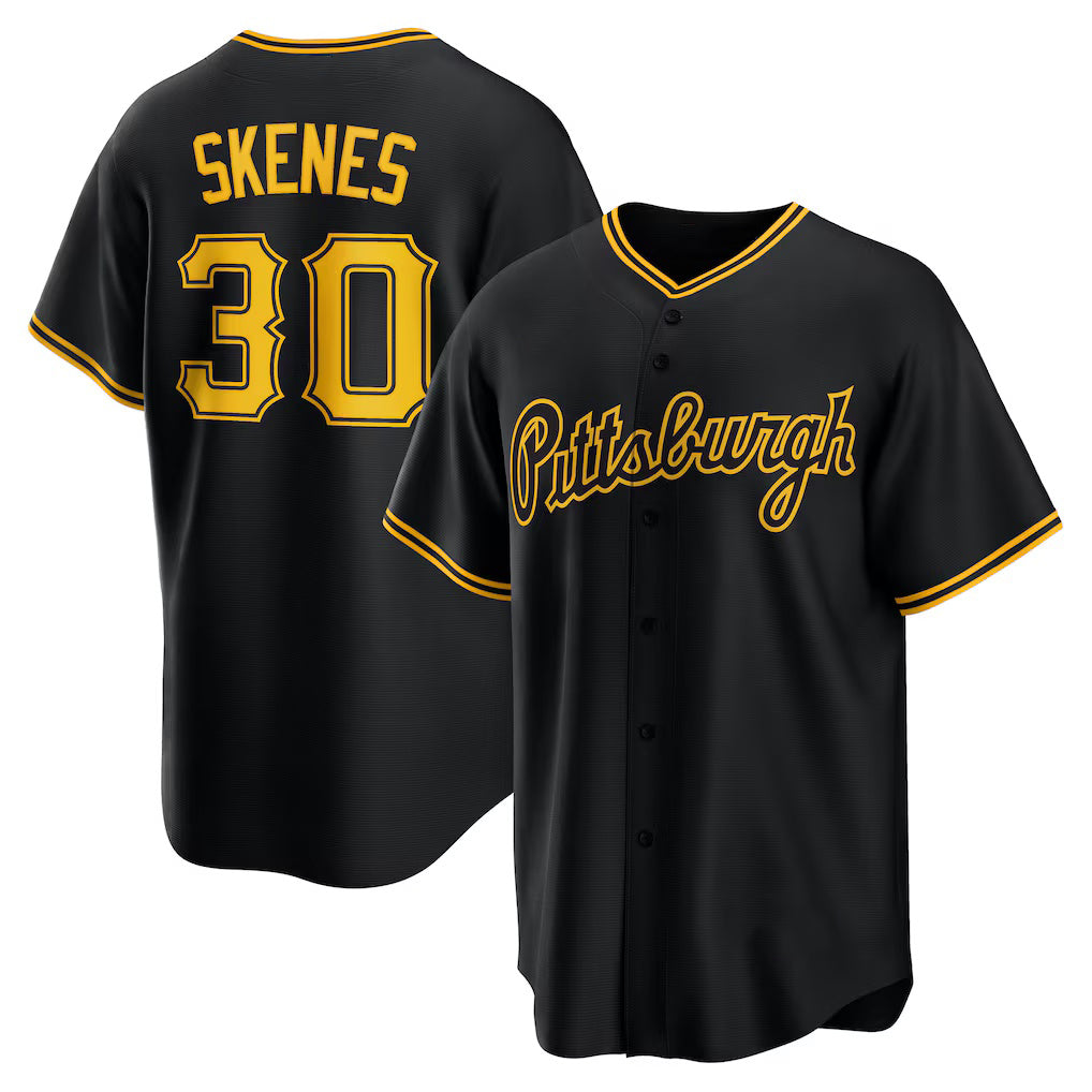Pittsburgh Pirates #30 Paul Skenes Black KLUNKIM Alternate 2 Replica Jersey