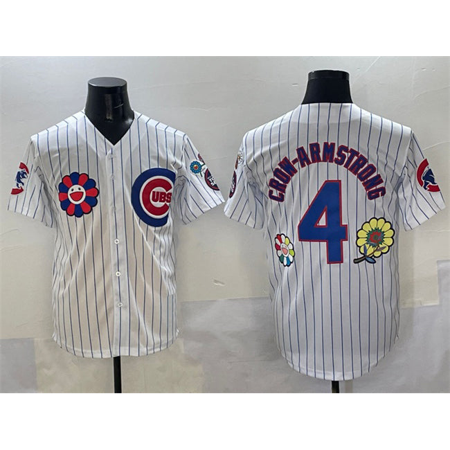 Chicago Cubs #4 Pete Crow-Armstrong White KLUNKIM 2025 Tokyo Series Limited Stitched Jersey