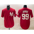 New York Yankees #99 Aaron Judge Red KLUNKIM Fashion Cool Base Jersey