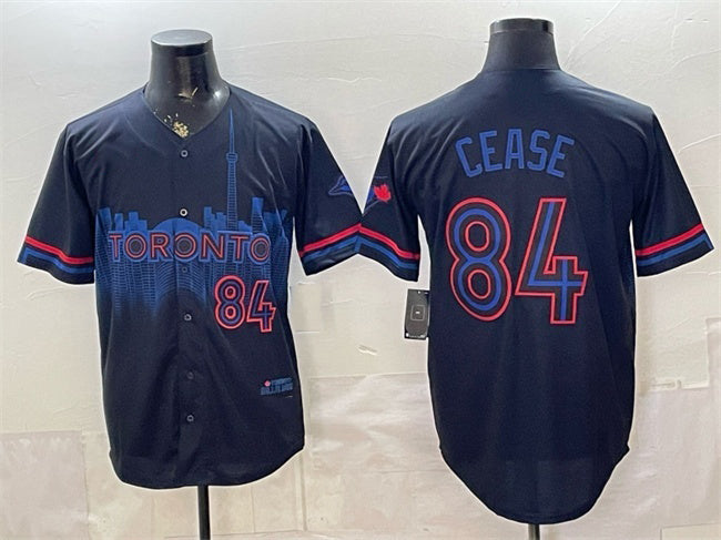 Toronto Blue Jays #84 Dylan Cease Navy KLUNKIM 2024 City Connect Limited Stitched Jersey