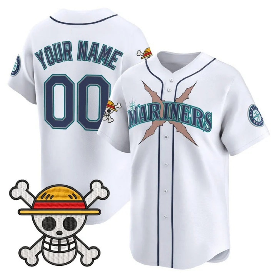 Custom Seattle Mariners x One Piece White KLUNKIM Vapor Premier Limited Jersey - Stitched