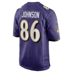 B.Ravens #86 Cornelius Johnson Purple KLUNKIM Team Game Jersey