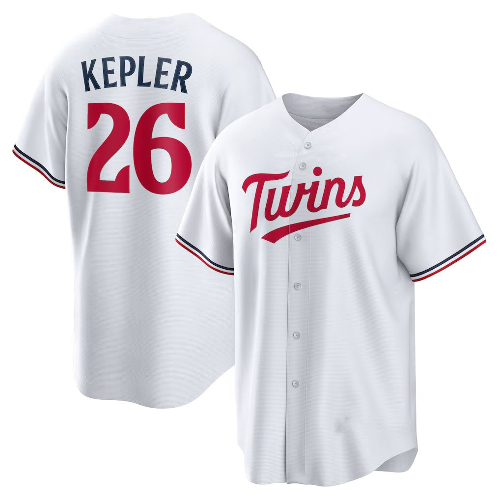 Minnesota Twins #26 Max Kepler White KLUNKIM Home Replica Player Logo Jersey