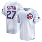 Chicago Cubs #27 Seiya Suzuki White KLUNKIM Home Limited Player Jersey