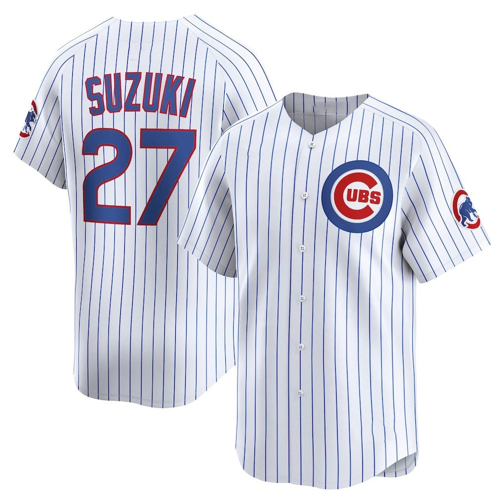 Chicago Cubs #27 Seiya Suzuki White KLUNKIM Home Limited Player Jersey