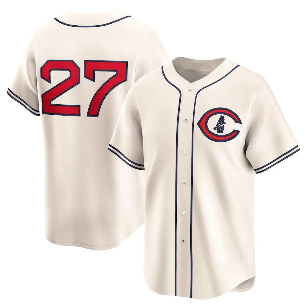Chicago Cubs #27 Seiya Suzuki Cream KLUNKIM Throwback Cooperstown Collection Limited Jersey