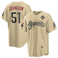 Arizona Diamondbacks #51 Randy Johnson Gold KLUNKIM 2023 World Series City Connect Cool Base Stitched Jersey
