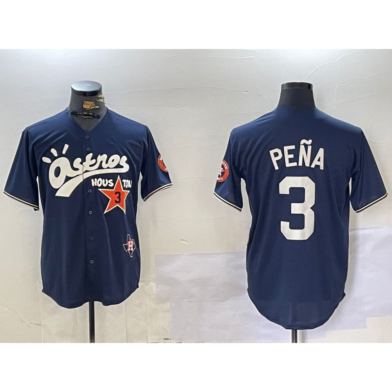 Houston Astros #3 Jeremy Pena Black KLUNKIM Cactus Jack Vapor Premier Stitched Jersey