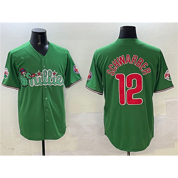 Philadelphia Phillies #12 Kyle Schwarber Green KLUNKIM Phanatic Limited Stitched Jersey