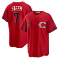 Cincinnati Reds #7 Spencer Steer Red KLUNKIM 2026 City Connect Stadium Jersey