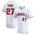 Los Angeles Angels #27 Mike Trout White KLUNKIM Home Elite Player Jersey