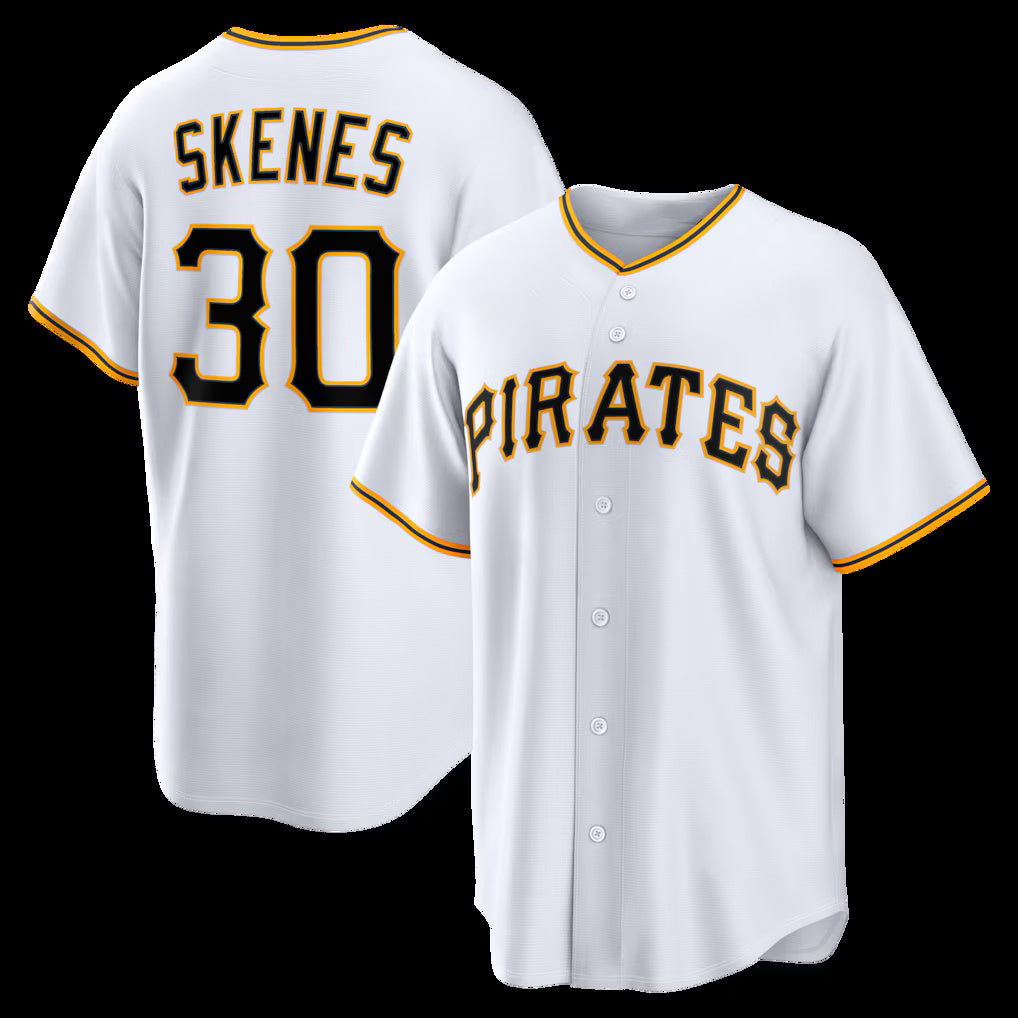 Pittsburgh Pirates #30 Paul Skenes White KLUNKIM Home Replica Jersey