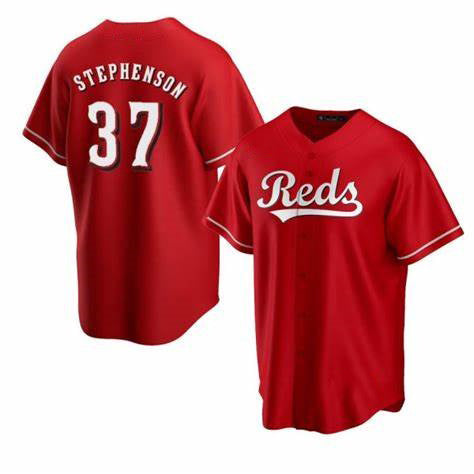 Cincinnati Reds #37 Tyler Stephenson Red KLUNKIM Cool Base Jersey